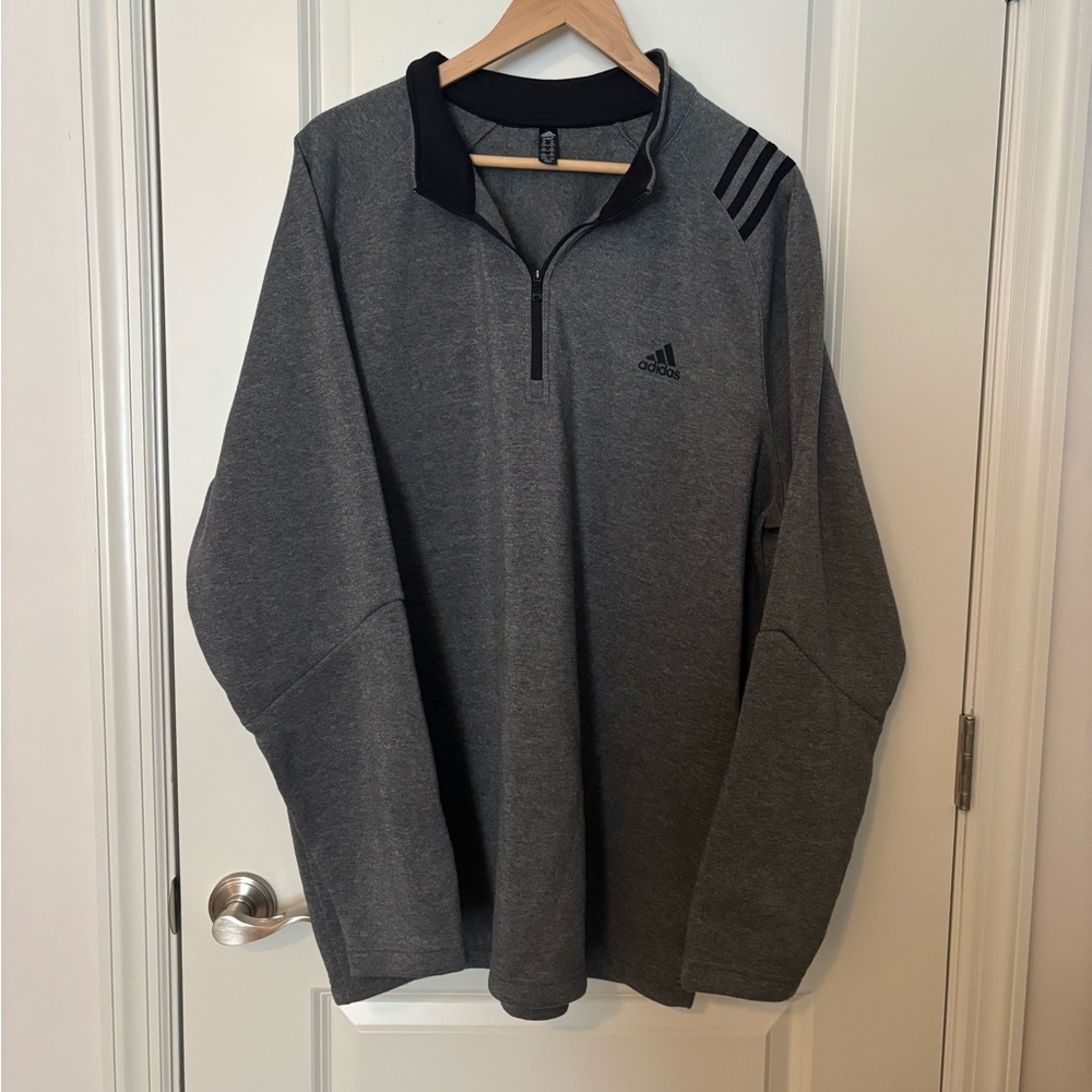 Adidas Black and Gray Golf Pullover